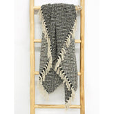Carly Woven Cotton Throw - Black/Natural