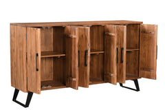 Solid Wood Sideboard Cabinet with Six Doors