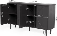 Modern 59-Inch Sideboard Buffet Table with Storage