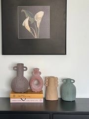 Handmade Wabi Sabi Abstract Pottery Vase, Crude Rustic Decorative Flower Vessel