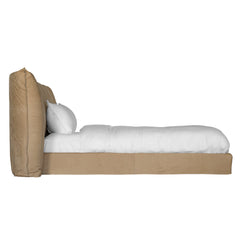 Mallorca Leather Bed | Cashew