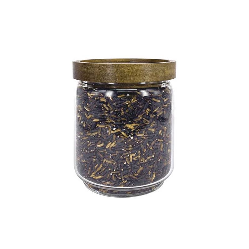Glass Storage Jar with Acacia Lid