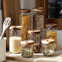 Glass Storage Jar with Acacia Lid
