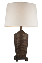 Ribbed Bronze Table Lamp