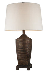 Ribbed Bronze Table Lamp