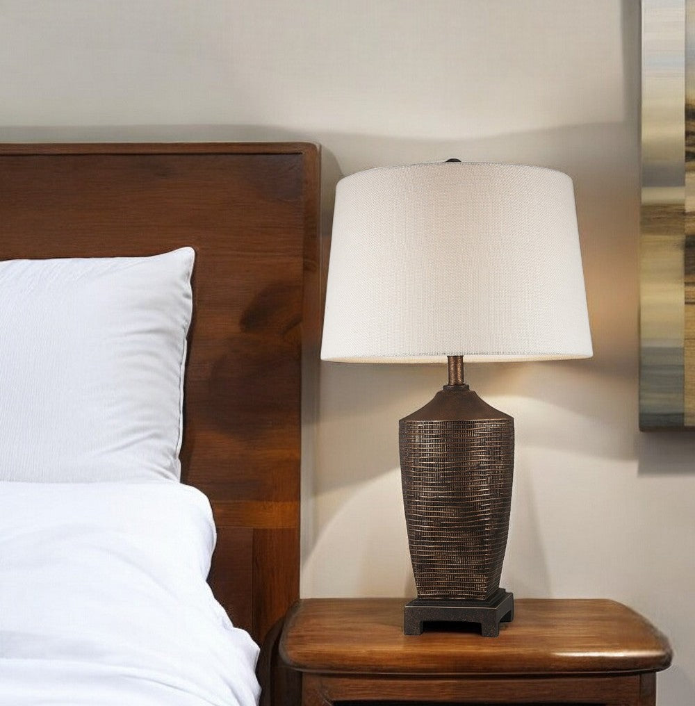 Ribbed Bronze Table Lamp