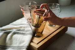 Handblown Hammered Funneled Glasses Set of 2