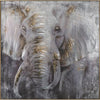 HAND PAINTED ELEPHANT PAINTING - GOLD FRAME