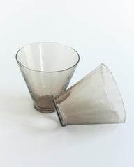 Handblown Hammered Funneled Glasses Set of 2