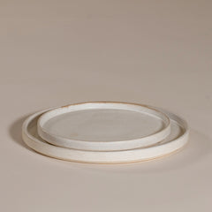 Handcrafted Sesame Glaze Ceramic Plates Set of 2